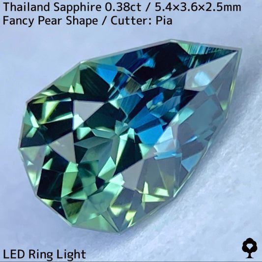 [For the Winner Only] 0.38ct Thai Sapphire ★ Sharp, beautifully crystalline teal color with an irresistible bicolor feel of mint green and blue