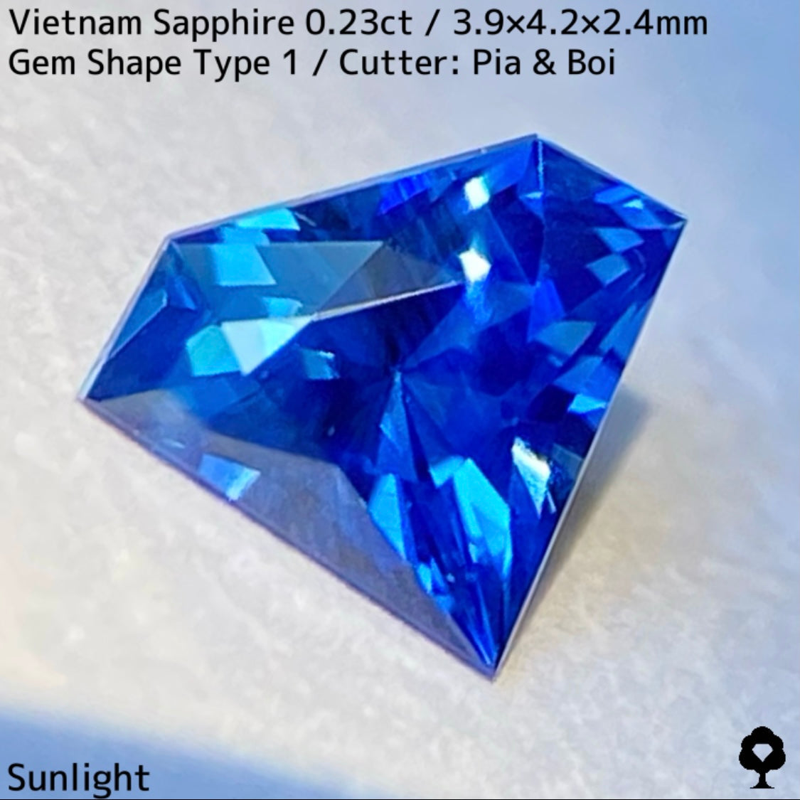 0.23ct Vietnamese sapphire ★ A cute gemstone shape with a well-balanced blue color and silky luster