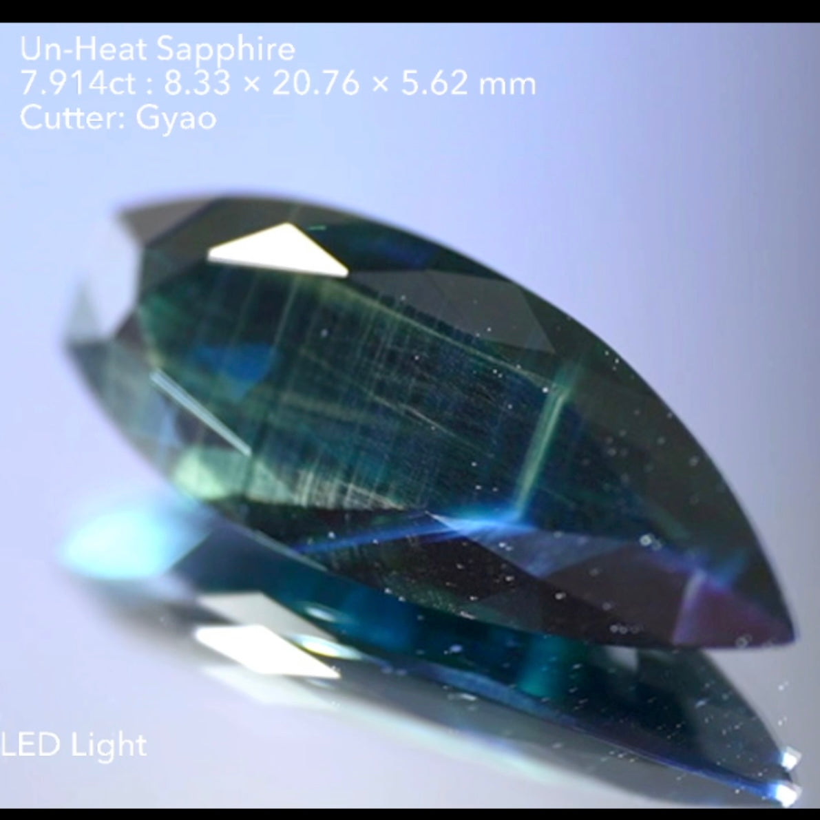 "Blue Fire" Un-Heat Sapphire 7.914ct / Kenya /