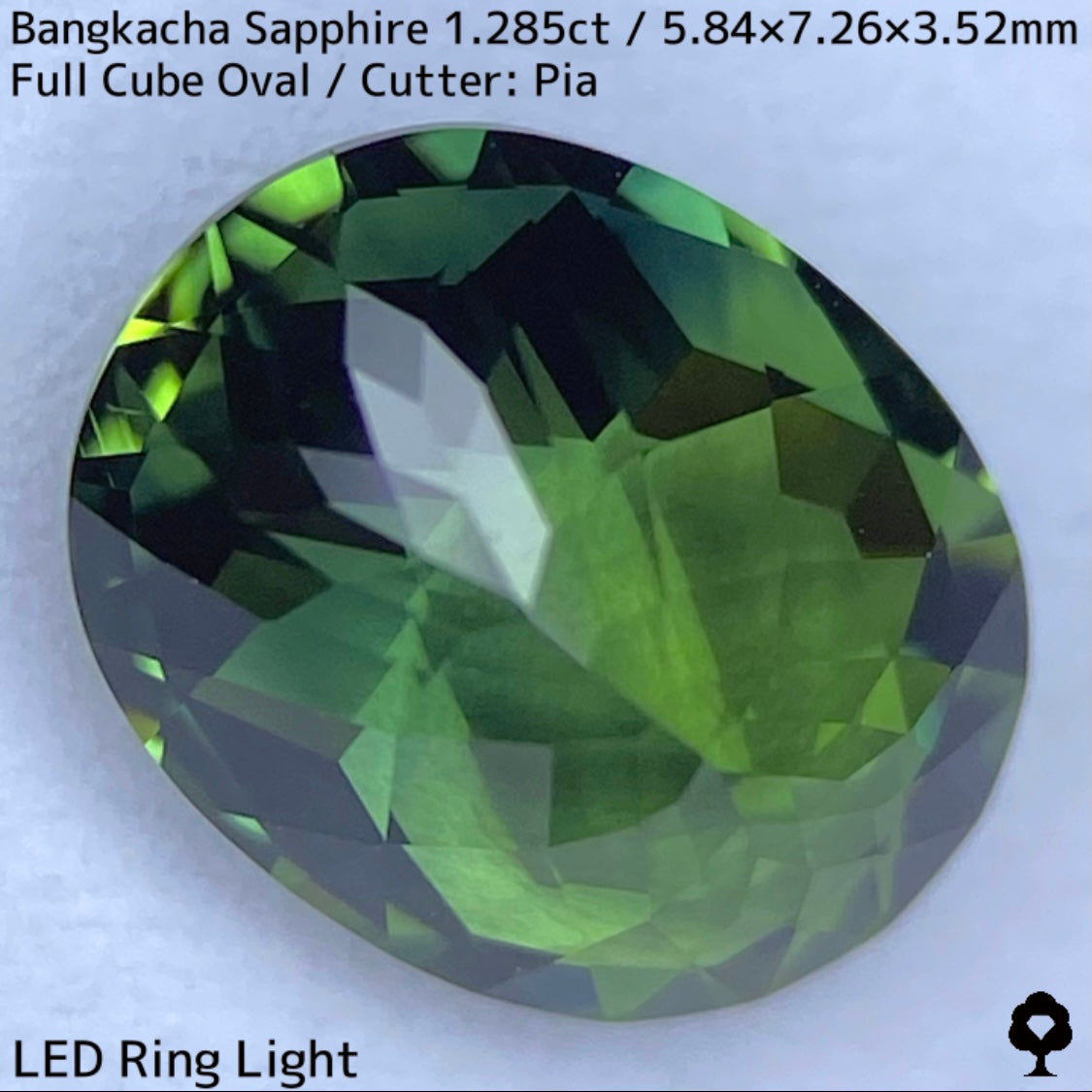 1.285ct sapphire from Bangkacha, Thailand ★ A beautiful bluish green crystal finished in a full cube cut that resembles a box