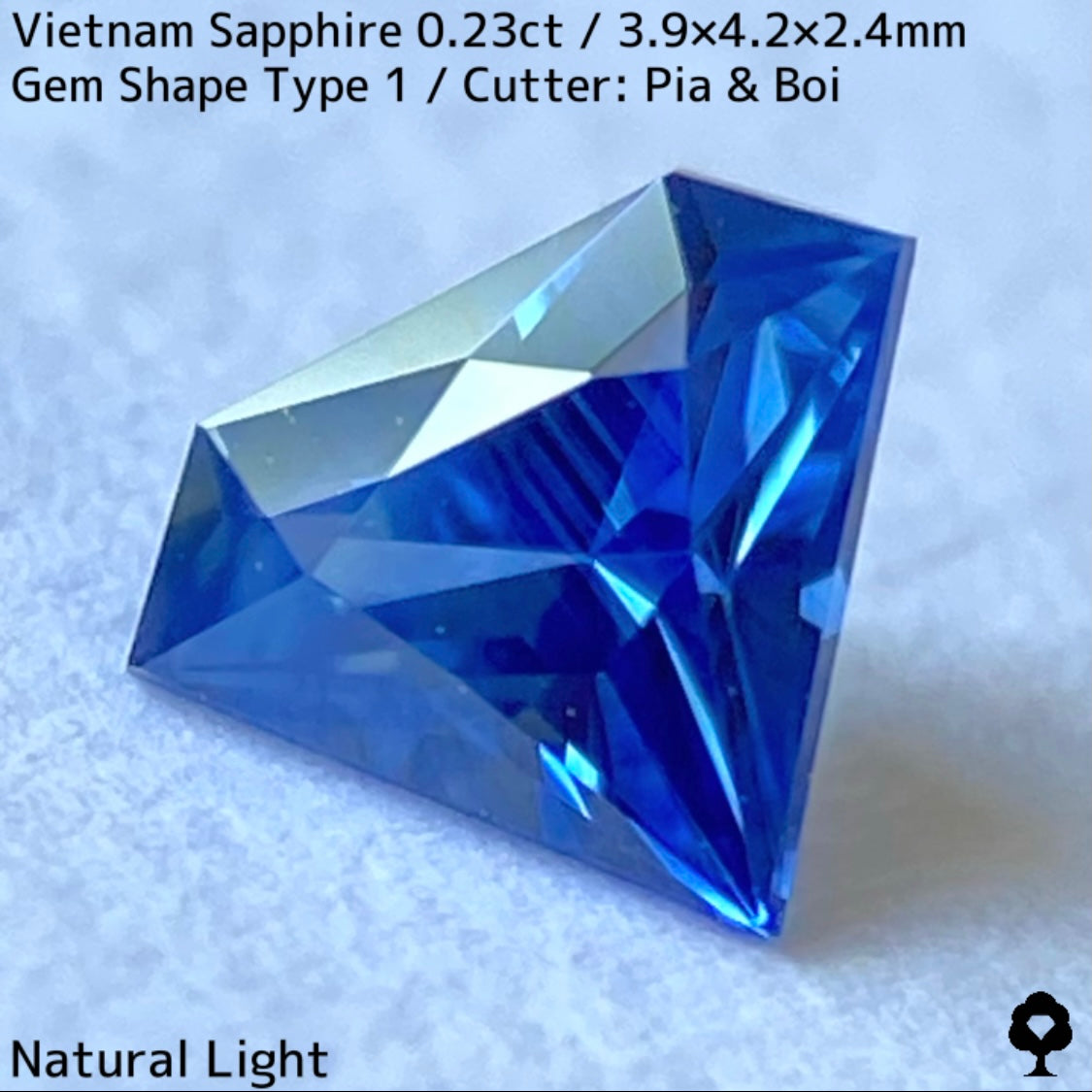 0.23ct Vietnamese sapphire ★ A cute gemstone shape with a well-balanced blue color and silky luster