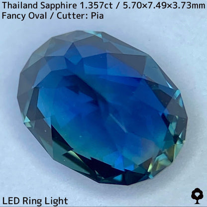 Thai sapphire 1.357ct ★ Beautiful crystal with a mixture of teal blue and green sourced from Chanthaburi