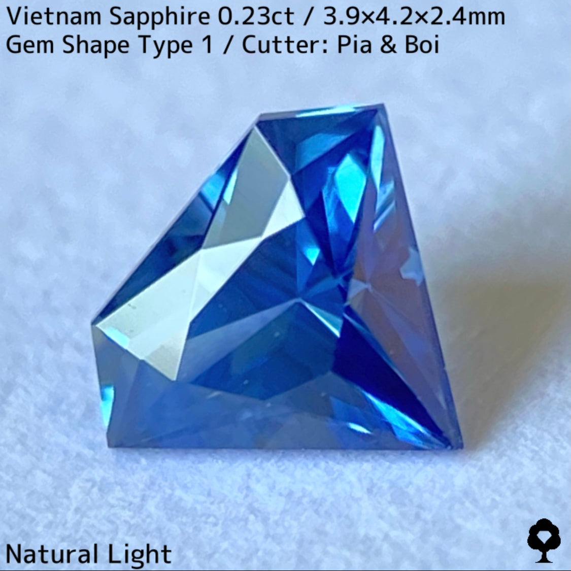 0.23ct Vietnamese sapphire ★ A cute gemstone shape with a well-balanced blue color and silky luster