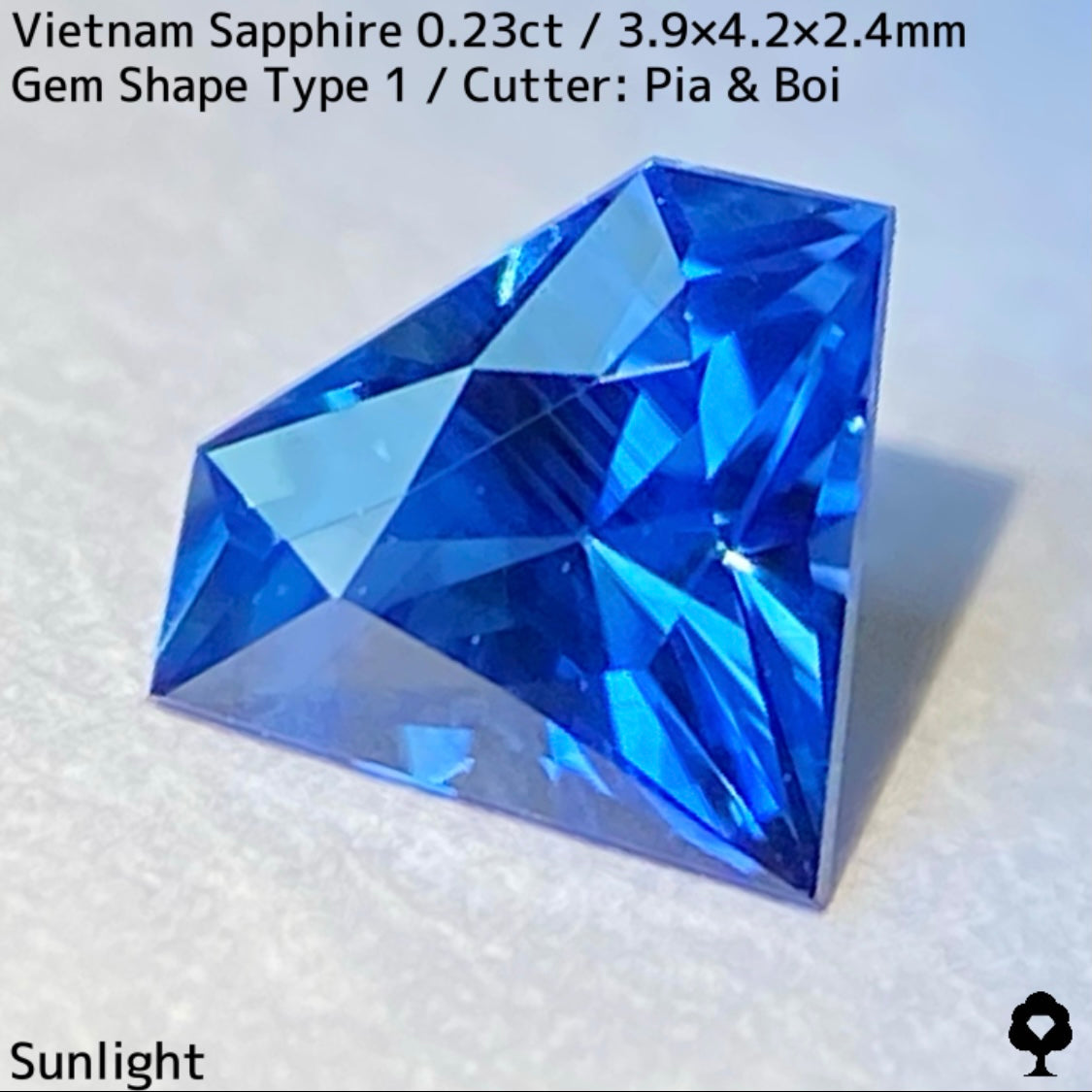 0.23ct Vietnamese sapphire ★ A cute gemstone shape with a well-balanced blue color and silky luster