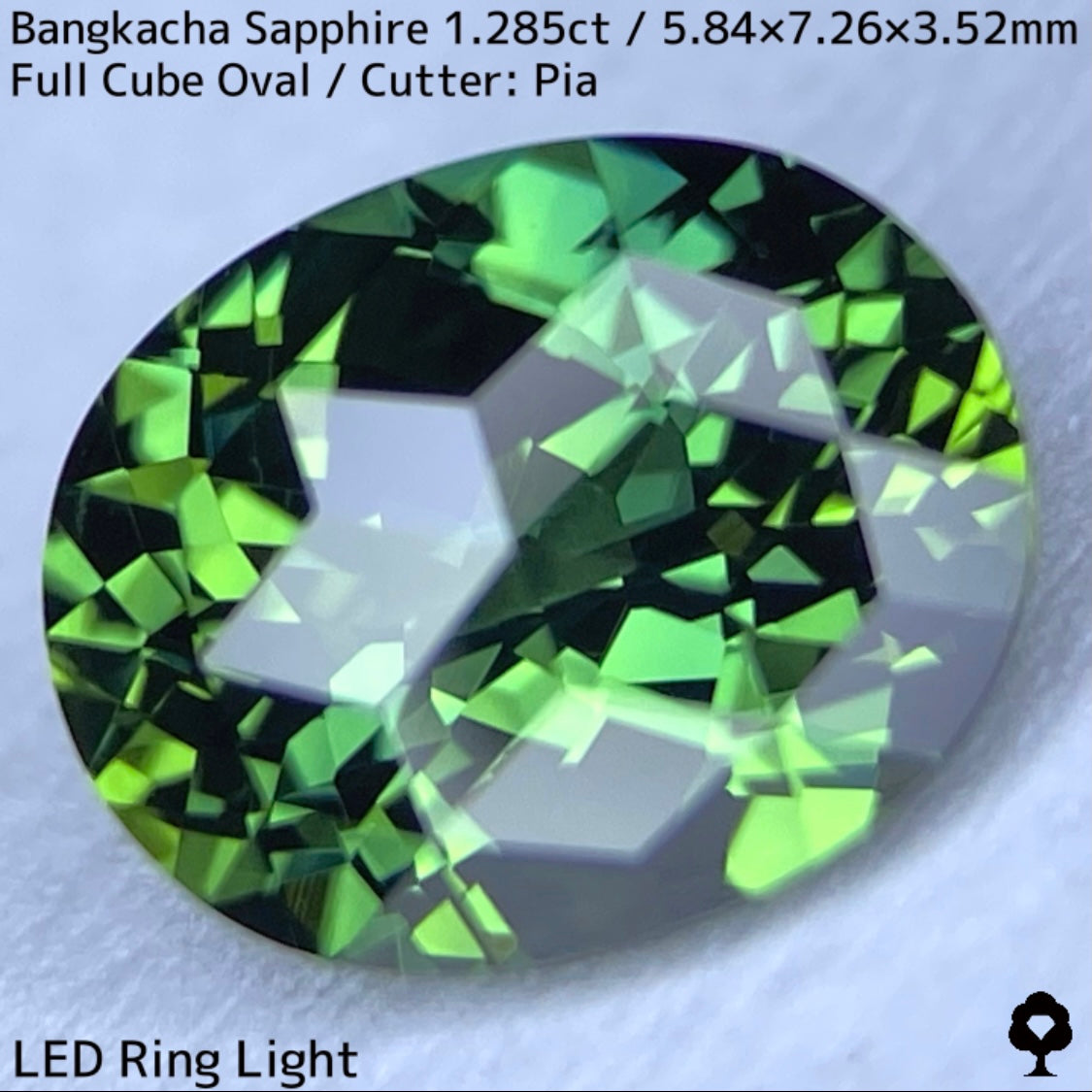 1.285ct sapphire from Bangkacha, Thailand ★ A beautiful bluish green crystal finished in a full cube cut that resembles a box