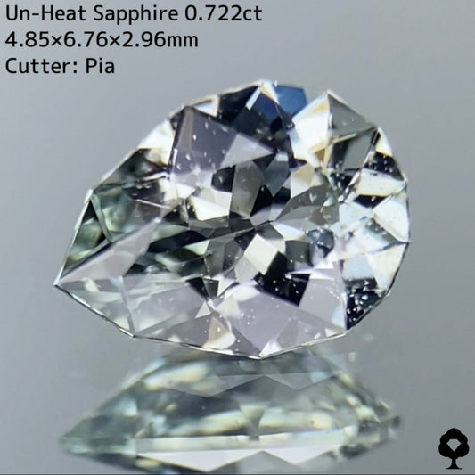 [For the Winners Only] Chat Pre-Campaign on Tuesday, October 17th 🎁 Cute fancy pear shape with a nuanced green and falling powder snow ★ Unheated sapphire 0.722ct
