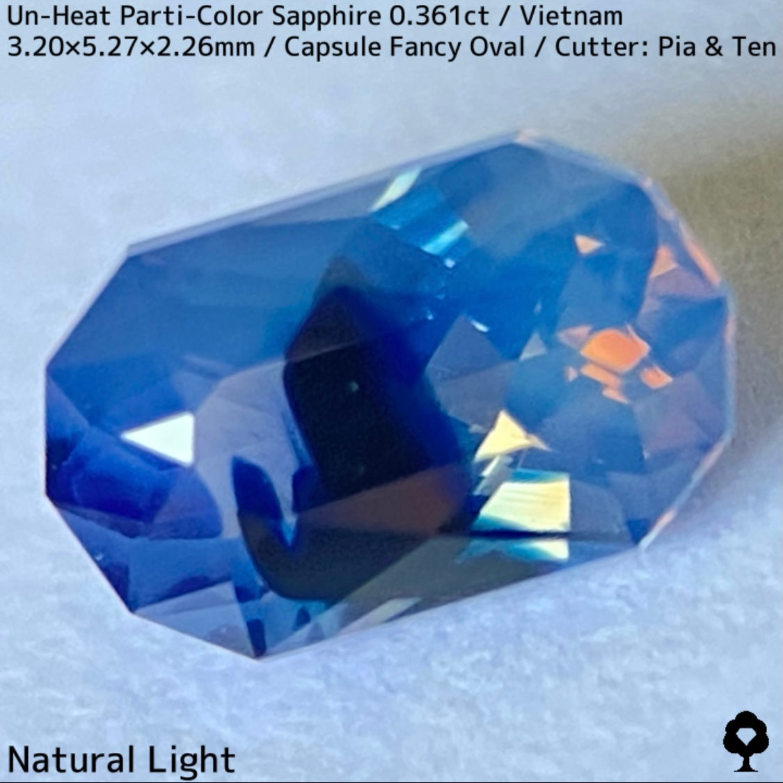 [For the Winner Only] Unheated Parti-Color Sapphire from Vietnam 0.361ct