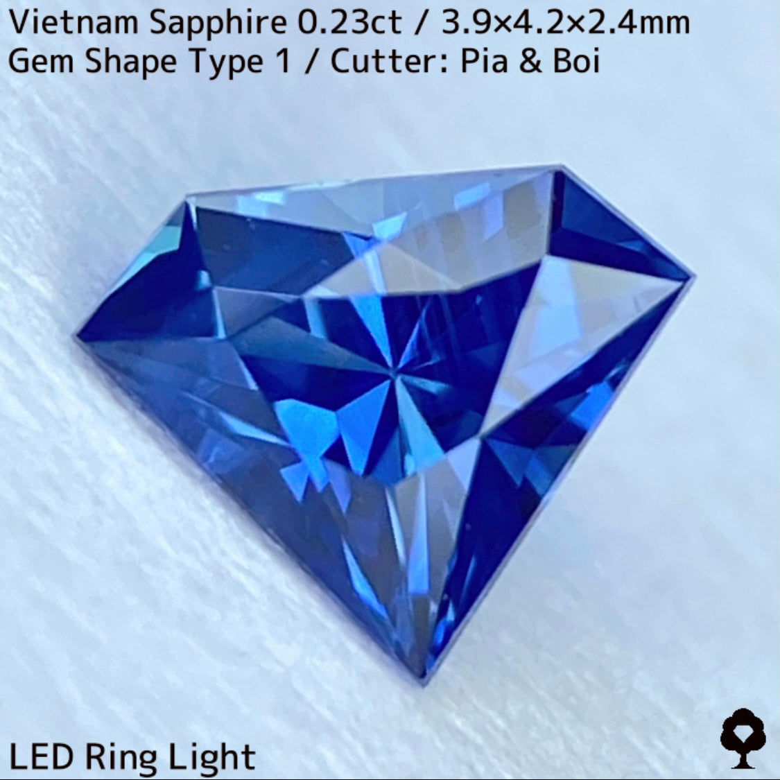 0.23ct Vietnamese sapphire ★ A cute gemstone shape with a well-balanced blue color and silky luster