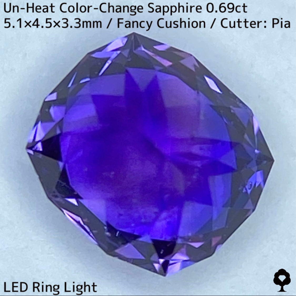 Unheated sapphire 0.69ct ★ A stone with a deep, vivid blue and purple color that will make you feel like you're at a party.