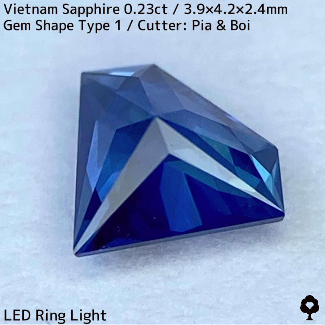 0.23ct Vietnamese sapphire ★ A cute gemstone shape with a well-balanced blue color and silky luster