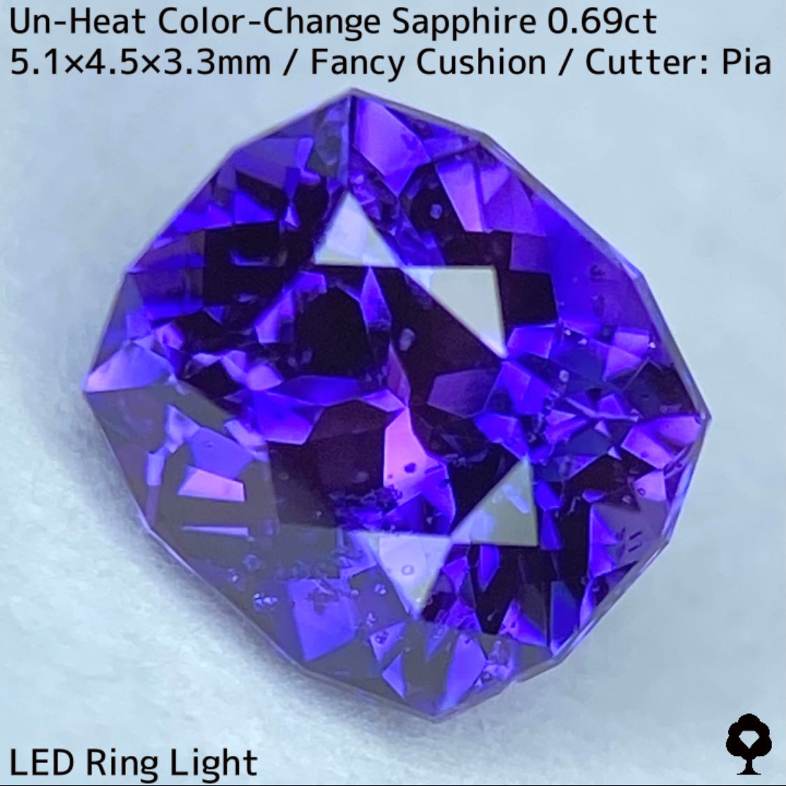 Unheated sapphire 0.69ct ★ A stone with a deep, vivid blue and purple color that will make you feel like you're at a party.