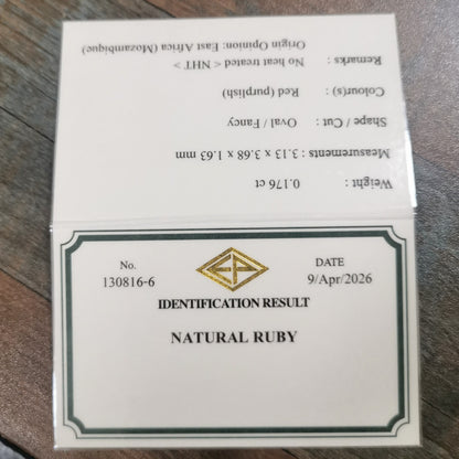 Un-Heat Ruby 0.176ct / Mozambique