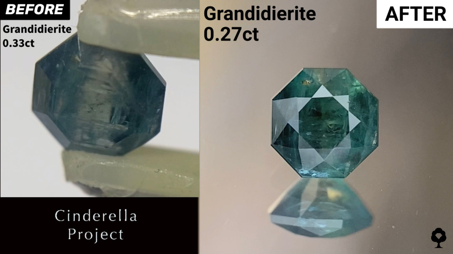 【Cinderella Project】Grandidierite 0.33ct→0.27ct