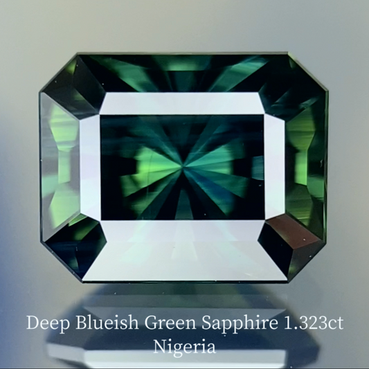 Deep Bluish Green Sapphire 1.323ct / Nigeria 