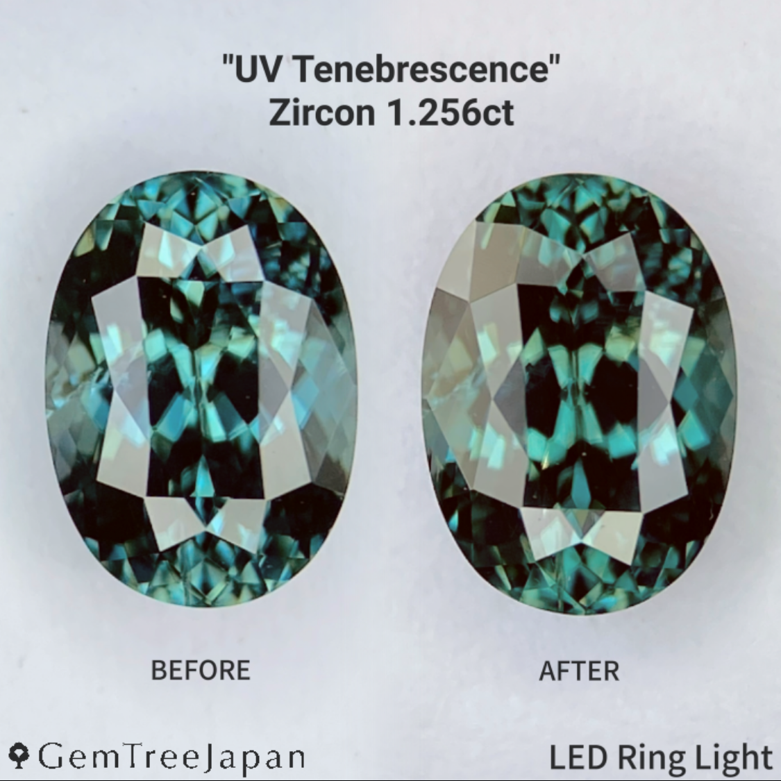 UV Tenebresent Zircon 1.256ct / Cambodia (UV Tenebrescence)
