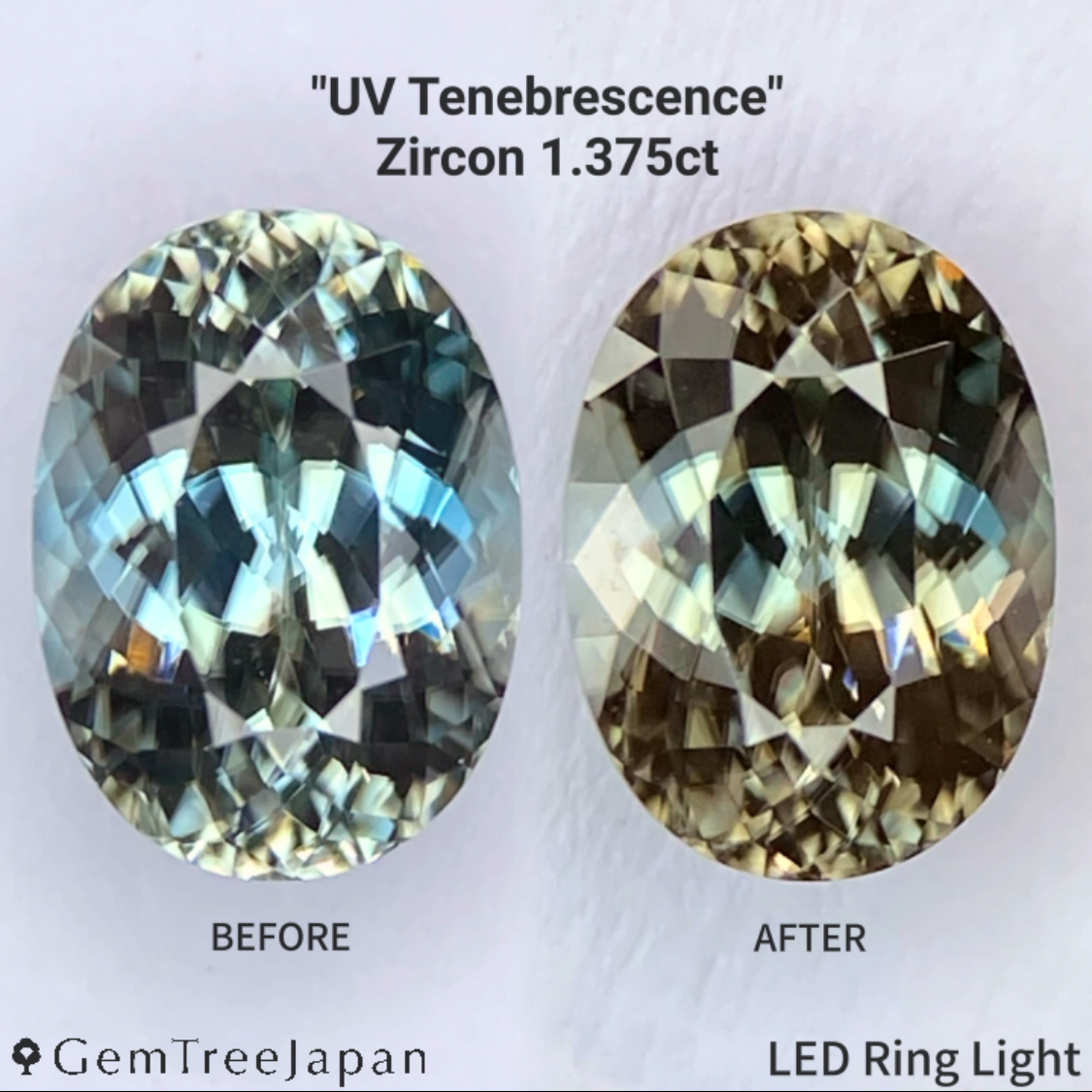 UV Tenebrescent Zircon 1.375ct / Cambodia