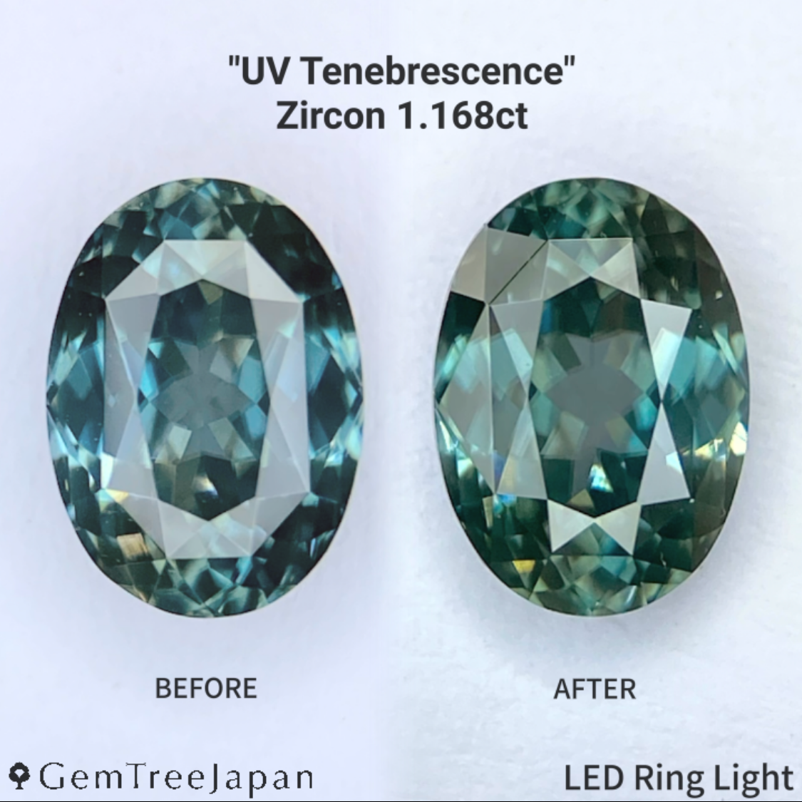 UV Tenebresent Zircon 1.168ct / Cambodia