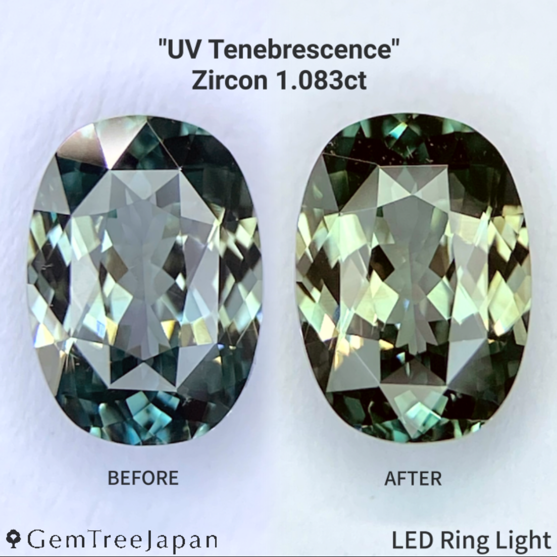 UV Tenebrescent Zircon 1.183ct / Cambodia
