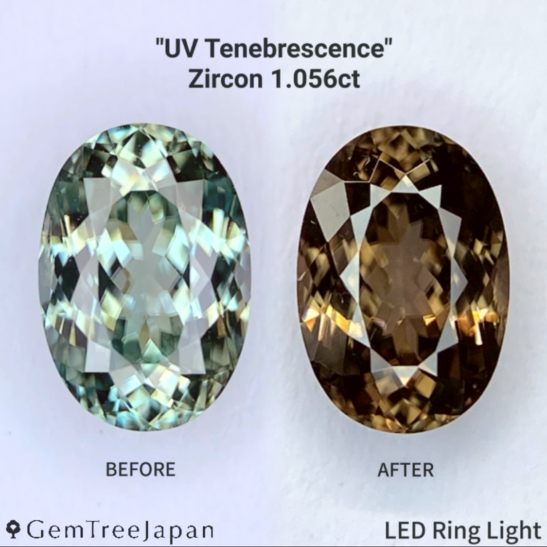 UV Tenebrescent Zircon 1.183ct / Cambodia