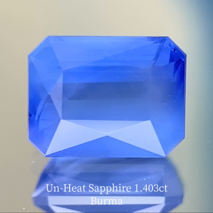 Burmese unheated sapphire 1.403ct ★ A cute stone with a soft cornflower blue color wrapped in a rare Burmese silk veil