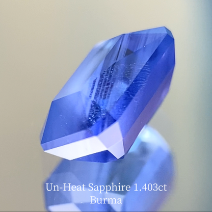 Burmese unheated sapphire 1.403ct ★ A cute stone with a soft cornflower blue color wrapped in a rare Burmese silk veil