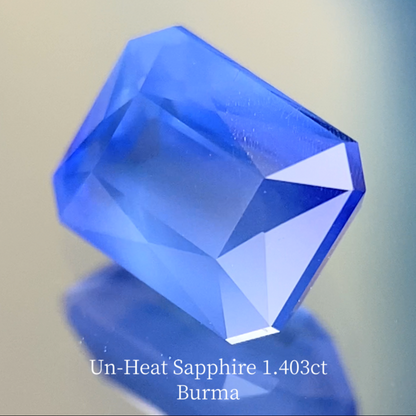 Burmese unheated sapphire 1.403ct ★ A cute stone with a soft cornflower blue color wrapped in a rare Burmese silk veil