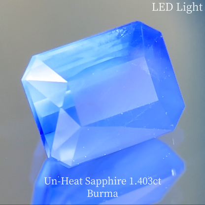 Burmese unheated sapphire 1.403ct ★ A cute stone with a soft cornflower blue color wrapped in a rare Burmese silk veil