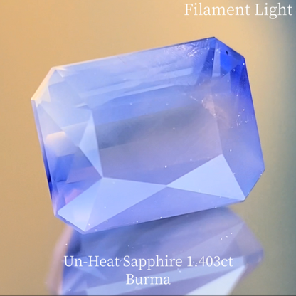 Burmese unheated sapphire 1.403ct ★ A cute stone with a soft cornflower blue color wrapped in a rare Burmese silk veil