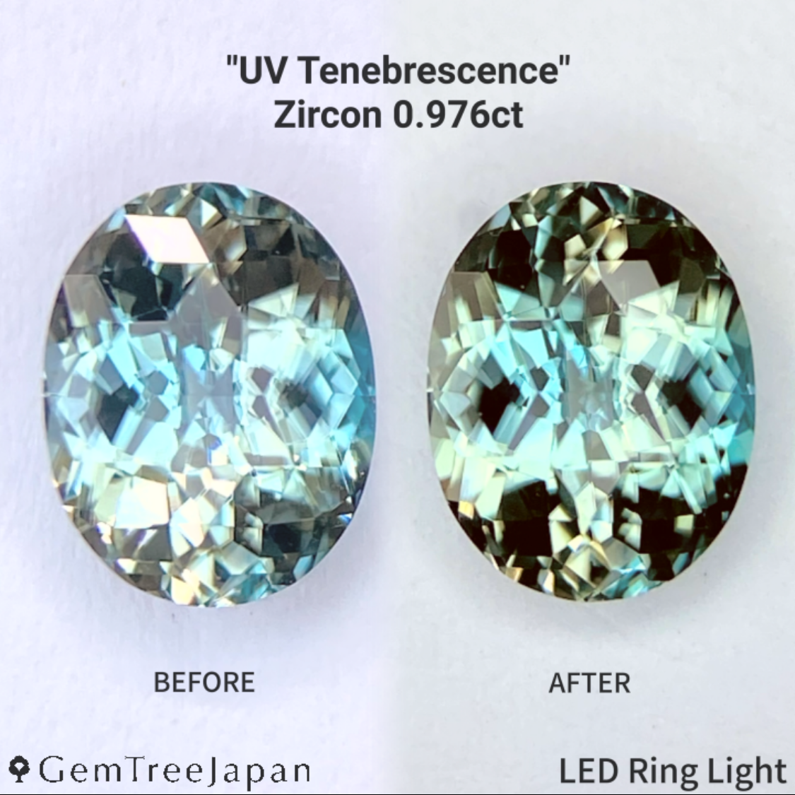 UV Tenebrescent Zircon 0.976ct / Cambodia