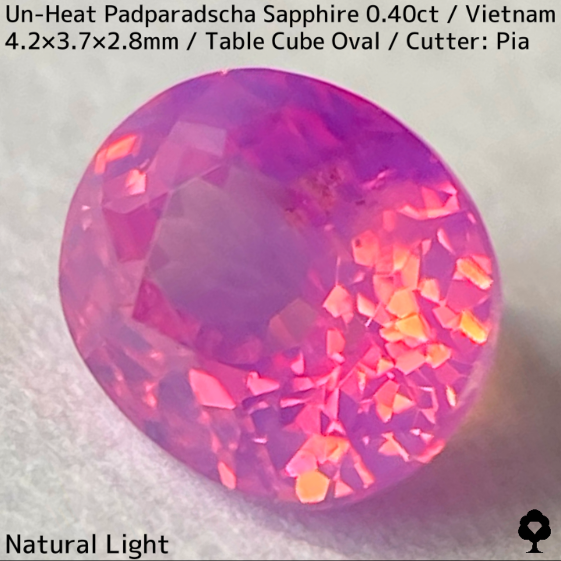 Un-Heat Padparadscha Sapphire 0.40ct / Vietnam