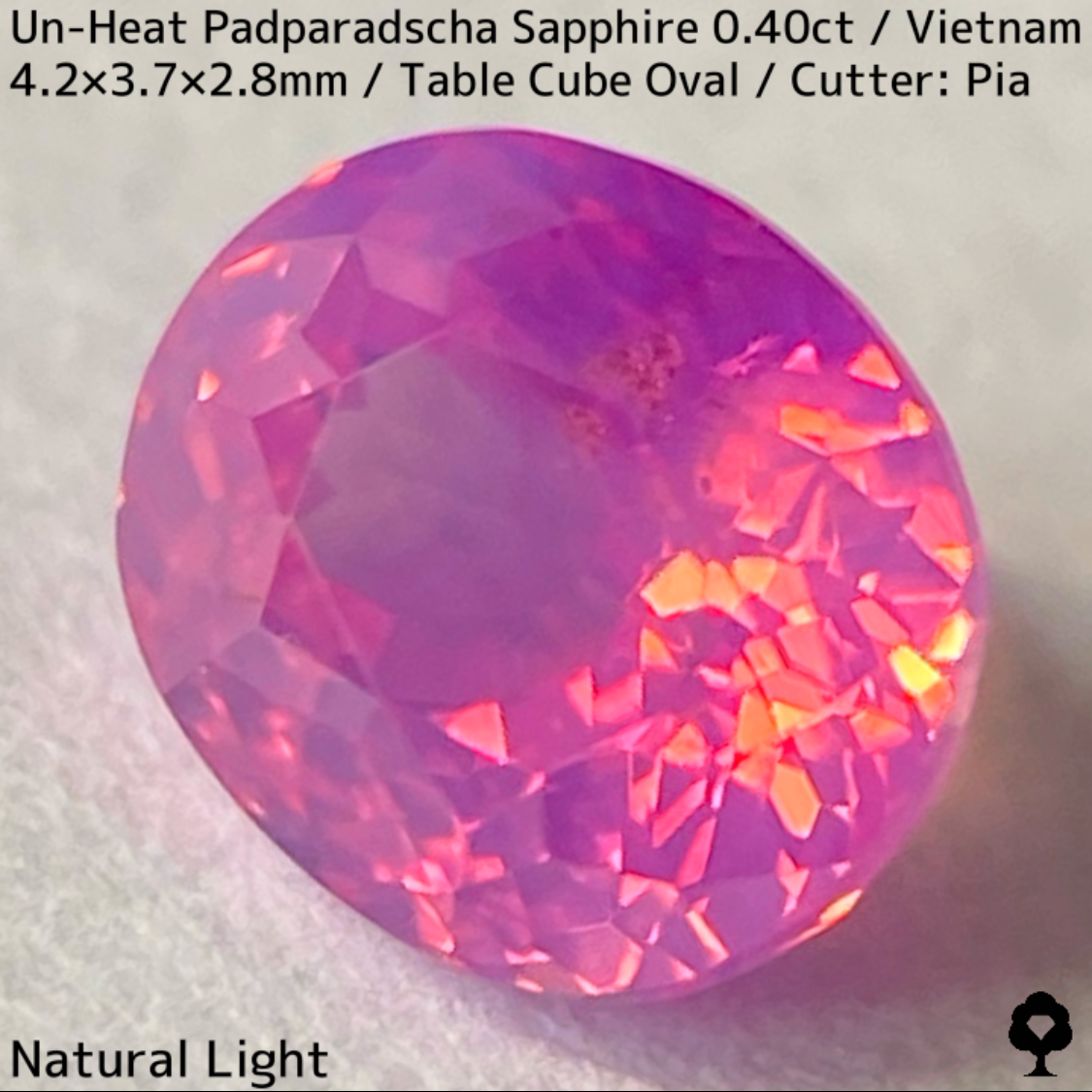 Un-Heat Padparadscha Sapphire 0.40ct / Vietnam