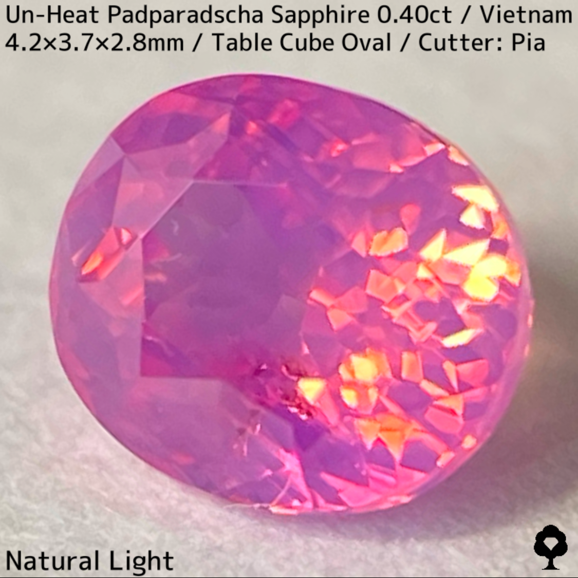 Un-Heat Padparadscha Sapphire 0.40ct / Vietnam