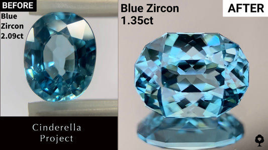 【Cinderella Project】Blue Zircon 2.09ct → 1.35ct