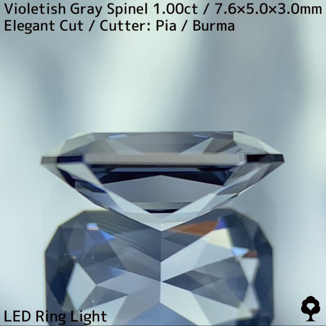 Violetish Gray Spinel 1.00ct / Elegant Cut