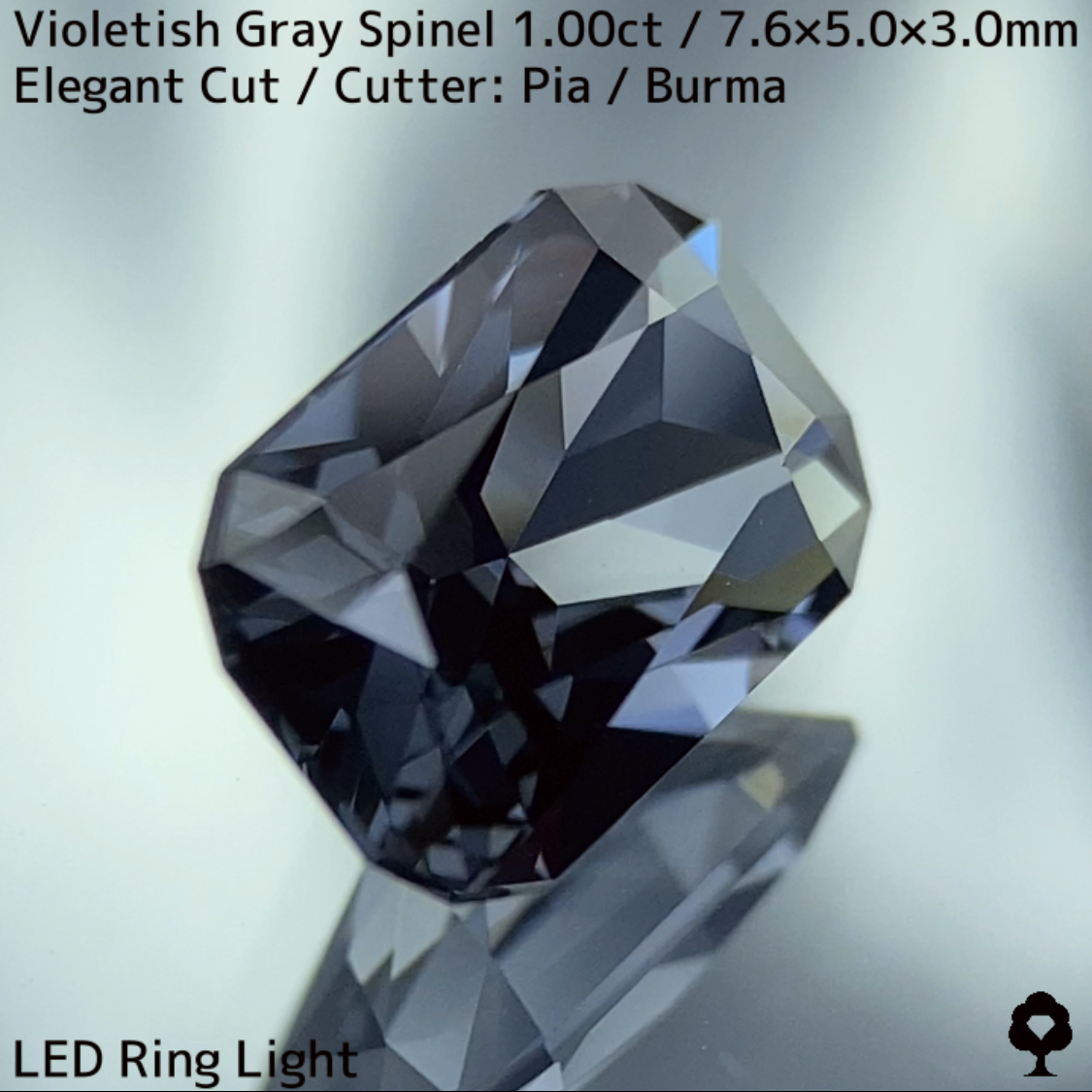 Violetish Gray Spinel 1.00ct / Elegant Cut