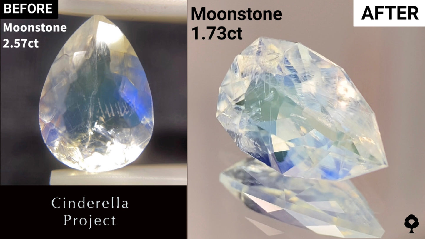 【Cinderella Project】Moonstone 2.57ct → 1.73ct