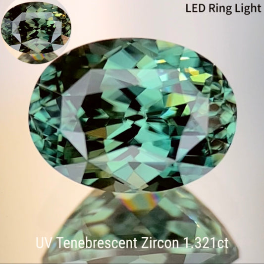 UV Tenebrescent Zircon 1.321ct