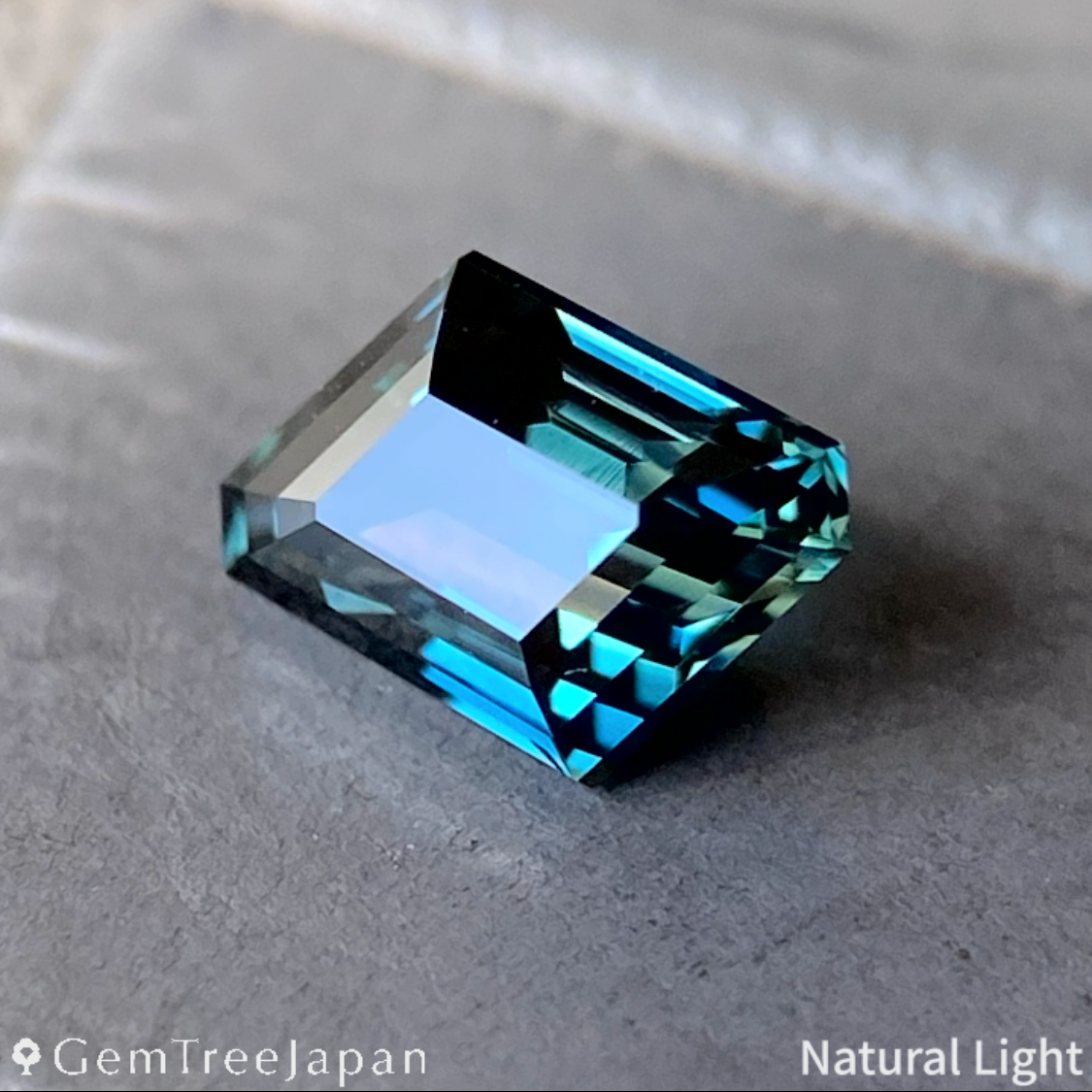"Clipped Parallelogram" Bluish Green Sapphire 0.872ct / Nigeria