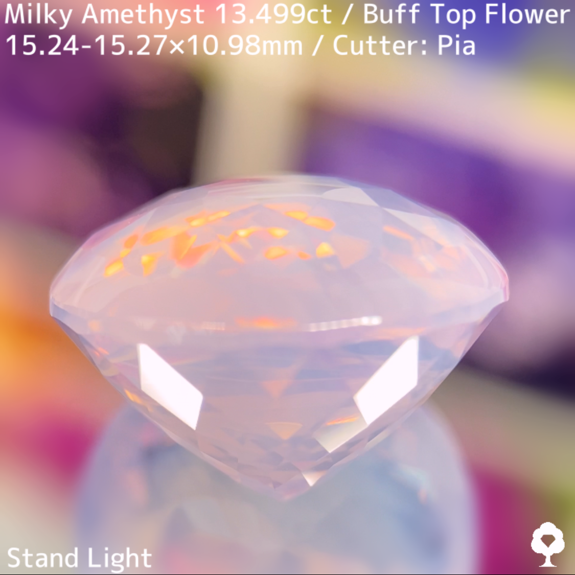 Milky Amethyst 13.499ct / Buff Top Flower 