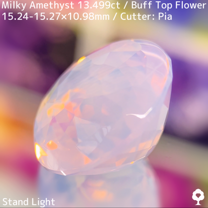 Milky Amethyst 13.499ct / Buff Top Flower 