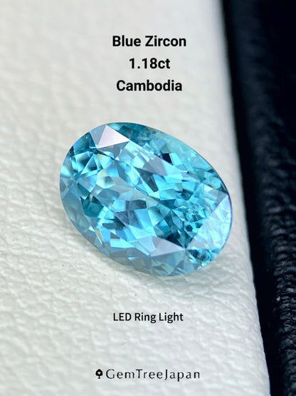 【Trial Price】Blue Zircon 1.18ct / Cambodia