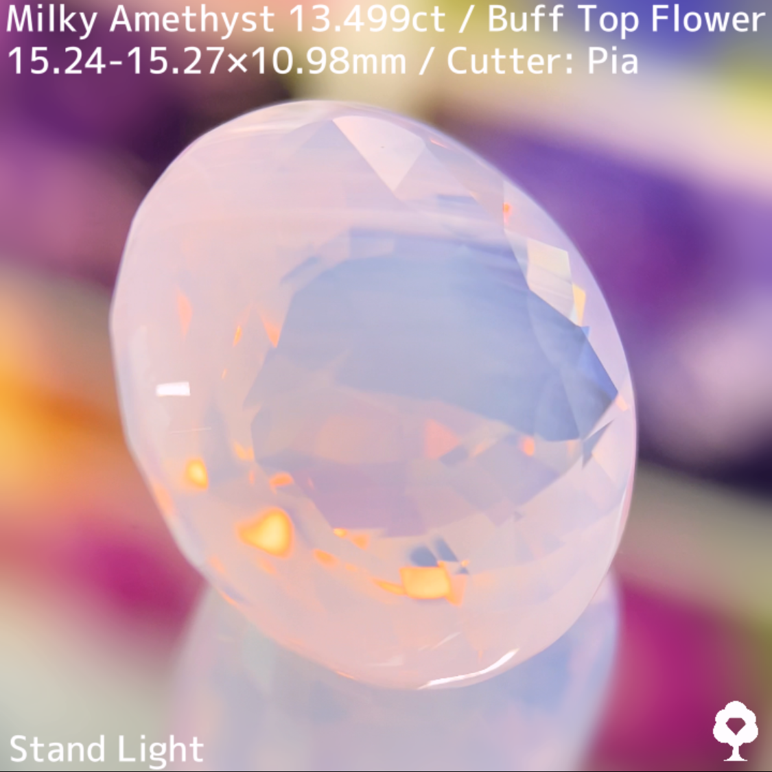 Milky Amethyst 13.499ct / Buff Top Flower