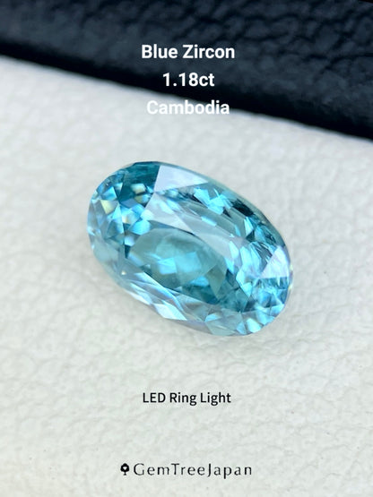 【Trial Price】Blue Zircon 1.18ct / Cambodia