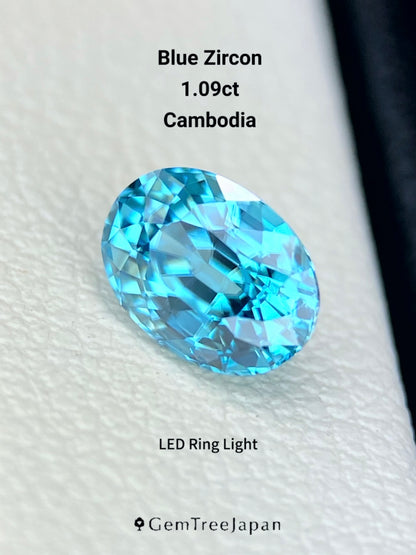 【Trial Price】Blue Zircon 1.09ct / Cambodia