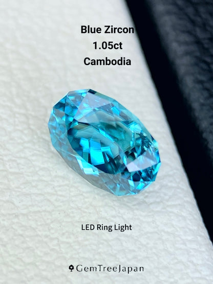 【Trial Price】Blue Zircon 1.05ct / Cambodia