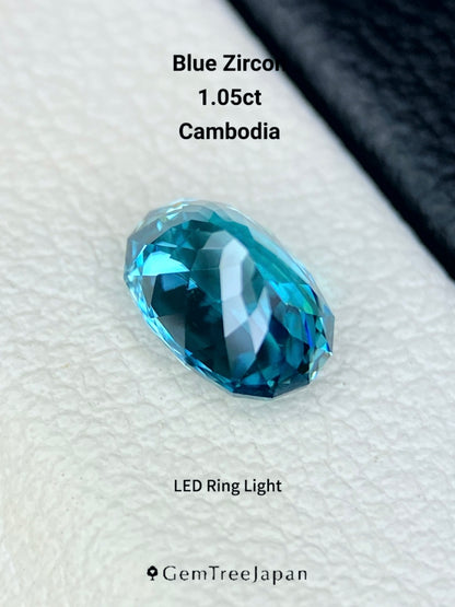 【Trial Price】Blue Zircon 1.05ct / Cambodia