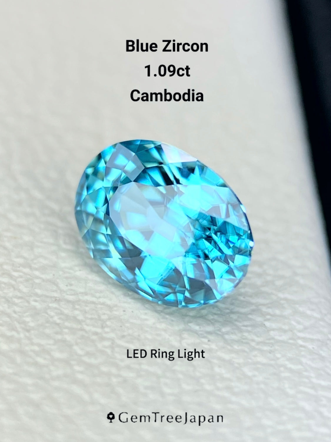 【Trial Price】Blue Zircon 1.09ct / Cambodia