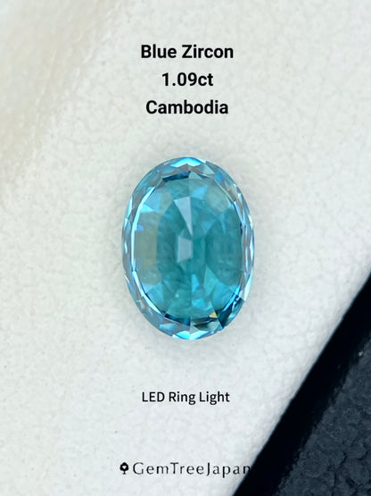【Trial Price】Blue Zircon 1.09ct / Cambodia