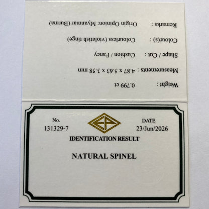 Colorless Spinel 0.799ct / Myanmar(Burma)
