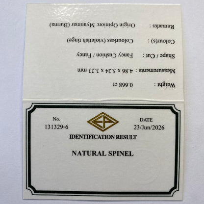 Colorless Spinel 0.688ct / Myanmar(Burma)